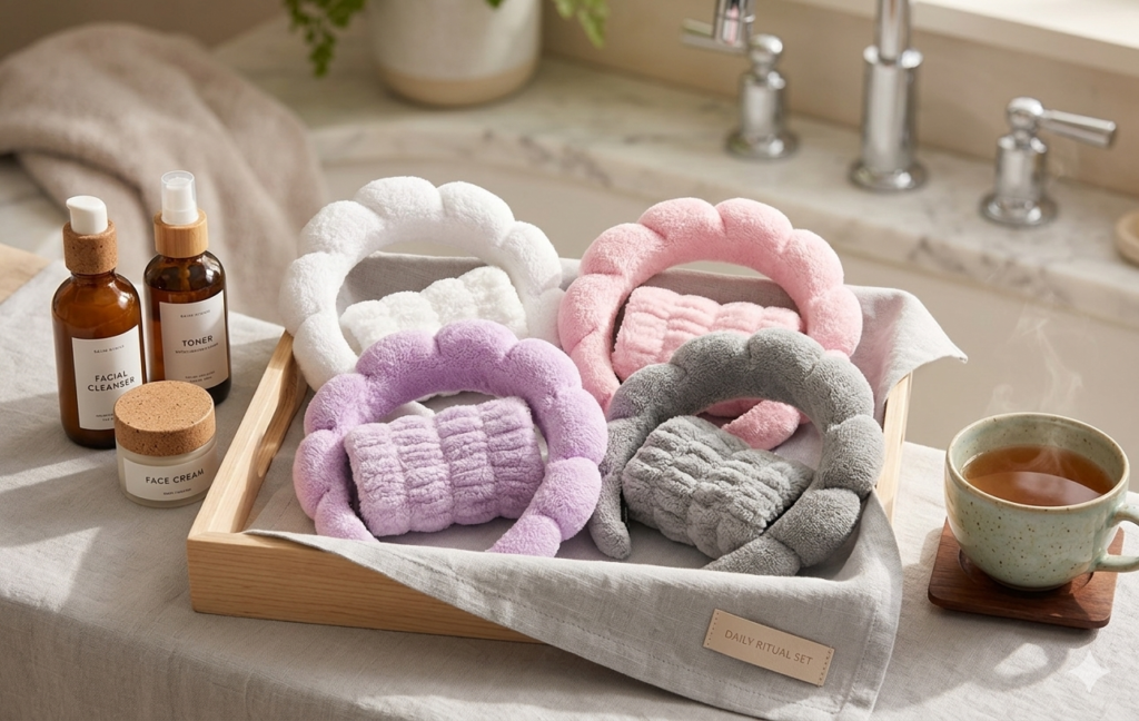 Wholesale Spa Headband and Wristband Set
