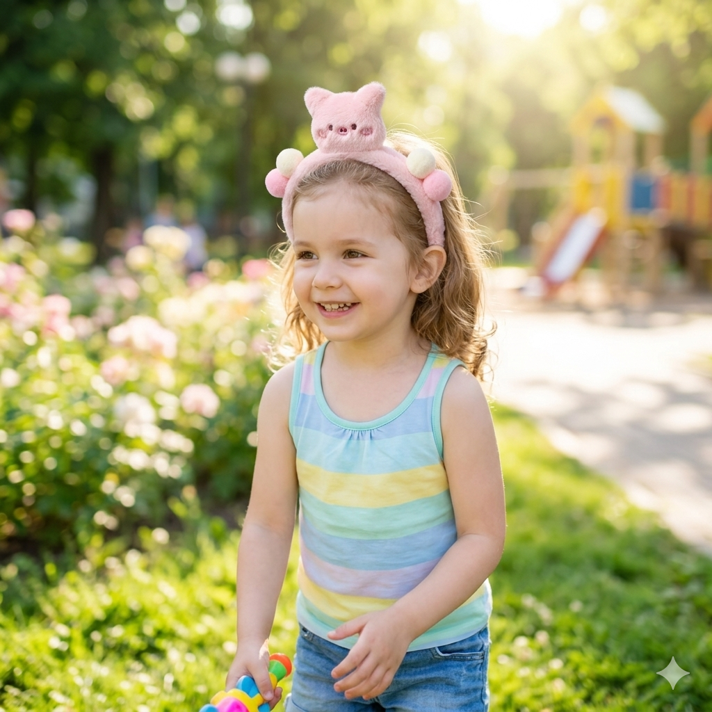 cute-animal-fuzzy-headbands-pink-pig