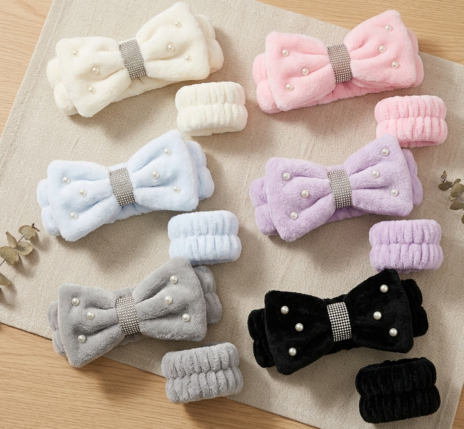 wholesale skincare headband and wristband set