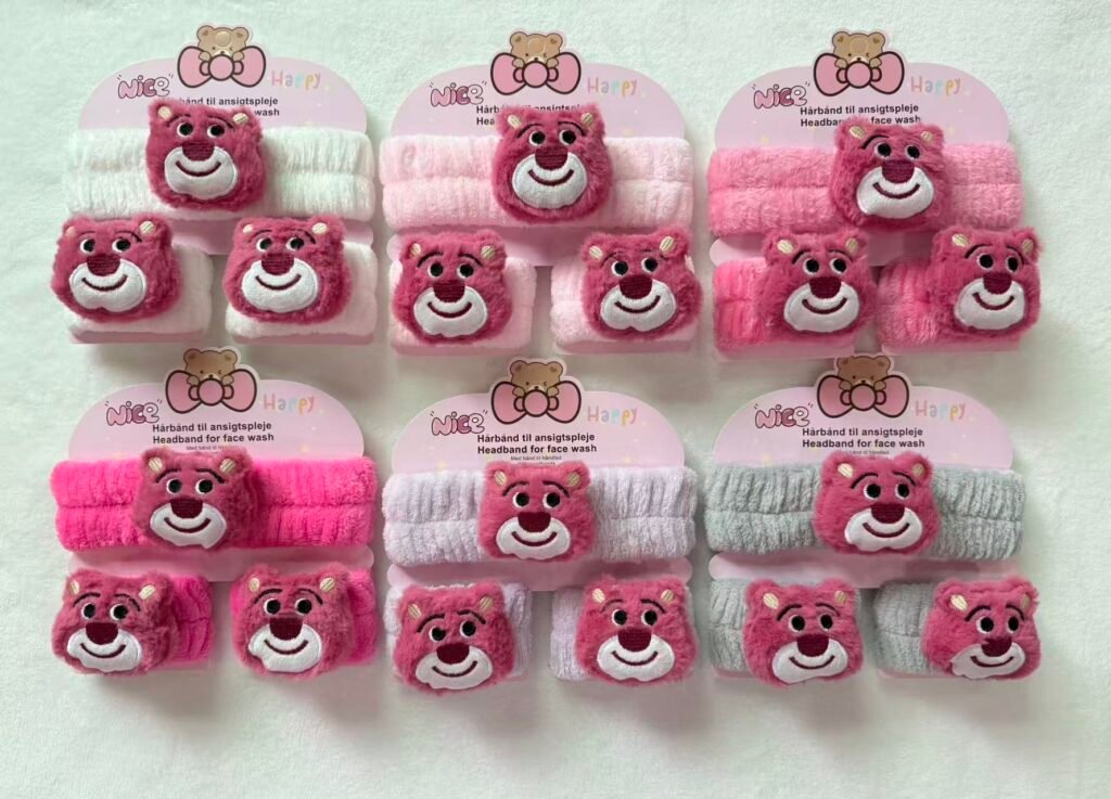 Cute Bear Facial Spa Hair Band and Absorbent Wrist Cuffs